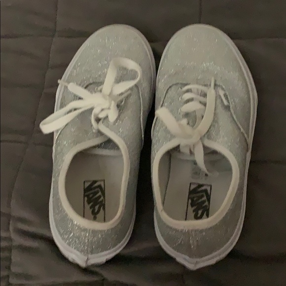 silver glitter vans womens
